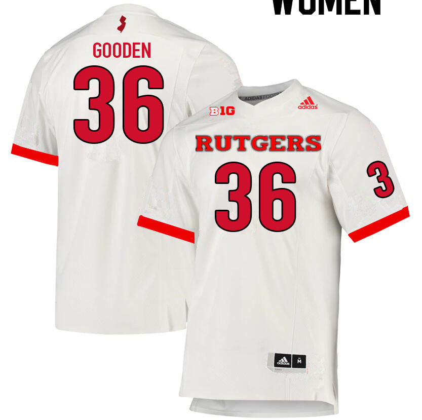 Women #36 Darius Gooden Rutgers Scarlet Knights College Football Jerseys Sale-White - Click Image to Close